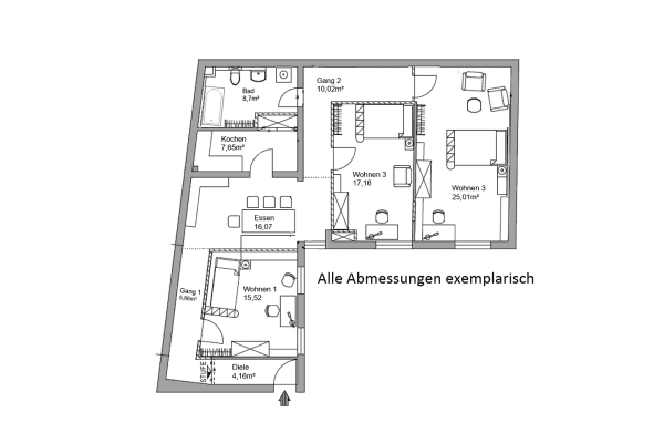 Prenájom bytu 4-izbový 110 m², Ebersbergerstraße 6, Rosenheim, Bavorsko Prenájom bytu 4-izbový 110 m², Ebersbergerstraße 6, Rosenheim, Bavorsko